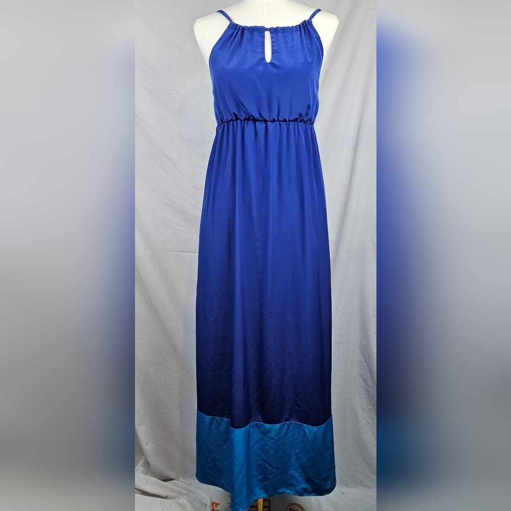 Old Navy Women's Blue Halter Fit & Flare Maxi Dress‎ Sz M  Fairycore Boho Hippie
